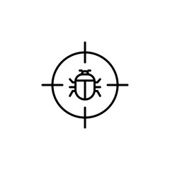 Debug vector icon outlined style.