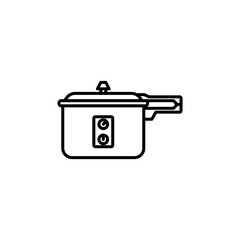 Pressure cooker vector icon outlined style.
