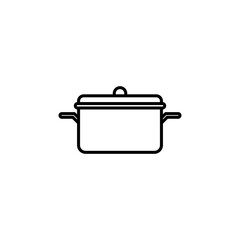 Cooking pot vector icon outlined style.