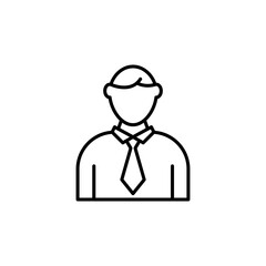 Businessman vector icon outlined style.