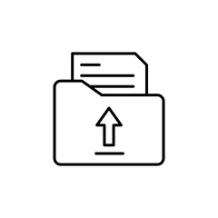 Upload file vector icon outlined style.