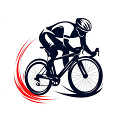 Naklejka premium Cycling action urban setting logo design modern style dynamic viewpoint club identity for seo impact