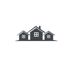 Fototapeta premium Minimalist Real Estate Logo with Geometric Architectural Elements on White Background