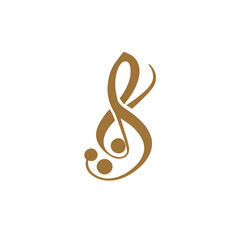 Obraz premium Elegant music school logo design branding graphic art minimalist style emblem concept for educational institutions