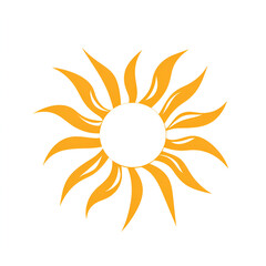 Creative Minimalist Sun Logo with Geometric Radiant Lines on White Background