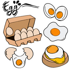 Collection Of Egg Illustrations Featuring Various Cooking Styles