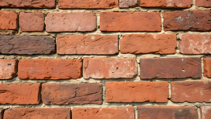 Obraz premium Classic red bricks with slightly weathered look create rustic charm. texture and color variations add character to any wall or structure
