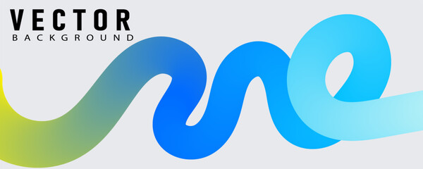 Wavy shape with Colorful gradient. Vector illustration.