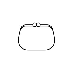 Woman purse vector icon outlined style.
