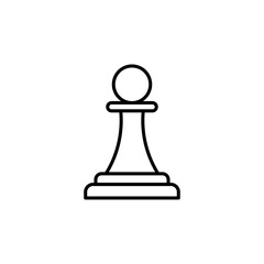 Chess pawn vector icon outlined style.