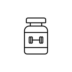 Fitness supplement vector icon outlined style.