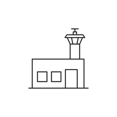 Flight control tower vector icon outlined style.