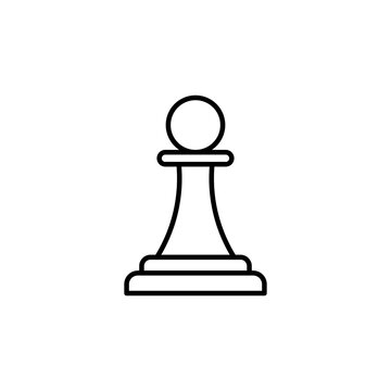 recommend clip art: Chess pawn vector icon outlined style.