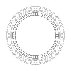 Greek round frame seamless pattern with chains.