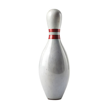 white bowling pin isolated on transparent background