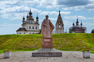 Yury Dolgoruky statue in Yuriev-Polsky old town