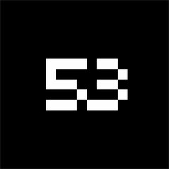Obraz premium Abstract geometric number fifty three logo design.