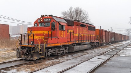 Freight Train in Winter Wonderland