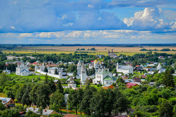 Aerial view of the Pokrovsky Monastery in Suzdal