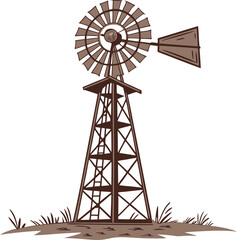 The windmill on white background