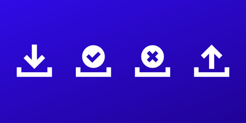 Download icons, vector pictograms set