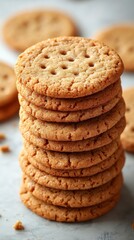 A Stack of Deliciously Baked Cookies, Ready to Indulge