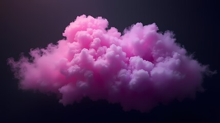 Fototapeta premium Purple and pink fluffy pastel smoke cloud on black background