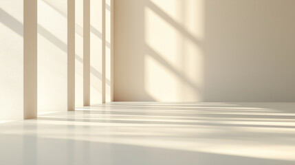 Fototapeta premium Curved walls with gentle light in a minimalist interior