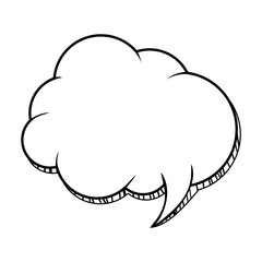 Empty comic style speech bubble chat vector image. halftone shadow retro bubble chat