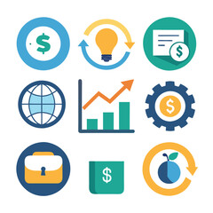 Comprehensive Collection of Finance Icons for Business and Money Management