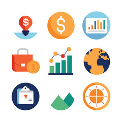 Comprehensive Collection of Finance Icons for Business and Money Management