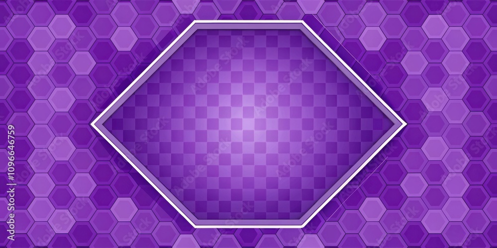 Aufkleber geometric hexagon design with white border and checkerboard pattern