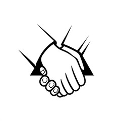 Obraz premium Handshake logo for business isolated on white background