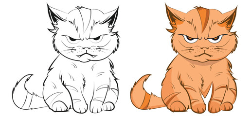  angry cat illustration vector