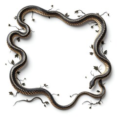 Fototapeta premium Snake border white background copy space