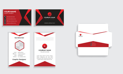 Modern simple unique creative brand identity such as business card id card and envelope template layout design for print