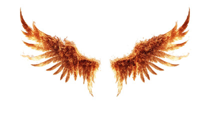 Obraz premium wings made in fire png, angel wings png, big wings, flaming wings, dramatic design, high resolution, png image, digital art