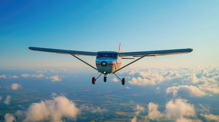 Airplane images, Aircraft Soaring Above the Clouds in a Clear Blue Sky