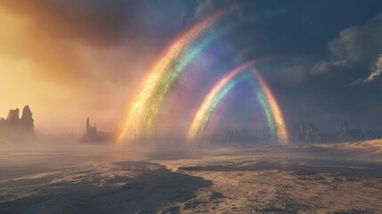 Stunning rainbow landscape photography