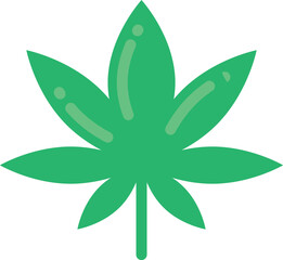 Marihuana color icon. Cannabis weed. Illegal narcotic