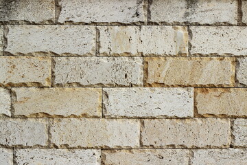 A close-up of a decorative brick wall with a textured surface. The clean and minimalist design...