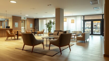 Comfortable interior for special needs with tailored accessibility features and a warm atmosphere