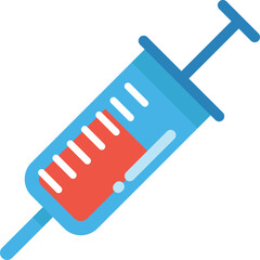 Blood sample syringe color icon. Medical analysis