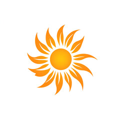 Sunshine emblem graphic design warm and welcoming minimalist style vector art branding concept for cheerful imagery