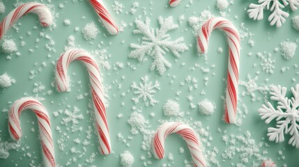 Red and white candy canes on background,Smashed candy cane for the Christmas concept,Christmas stick,Traditional xmas candy with red,green,white stripes,menu,banner holiday perfect designs card.