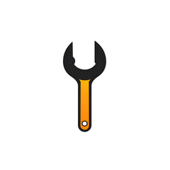 Mechanical wrench icon digital design flat vector graphic industrial theme simple viewpoint creative concept for branding