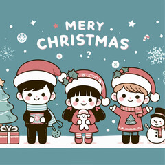 Christmas greeting card illustration