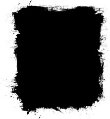black brushed painting banner label artistic grunge graphic element