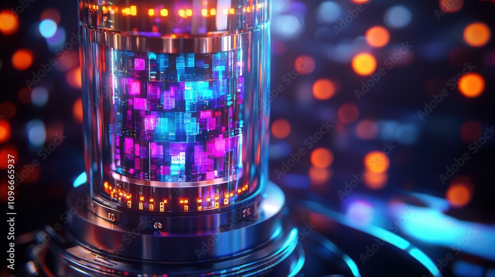 Poster vibrant machine with iot sensors showcasing advanced technology