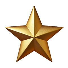 Obraz premium Golden Star Decoration with Geometric Design and Textured Surface Isolated on Transparent Background